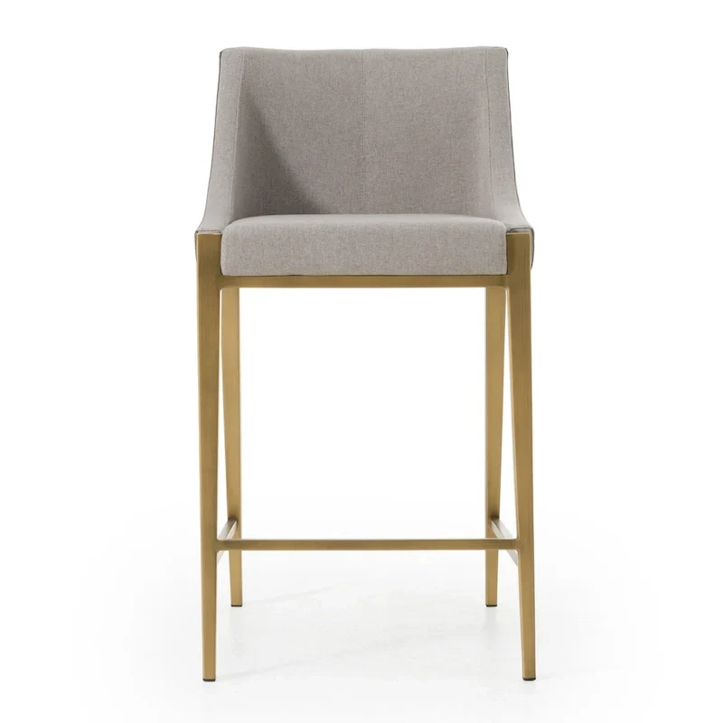 Modrest Fairview Modern Grey and Brass Counter Stool