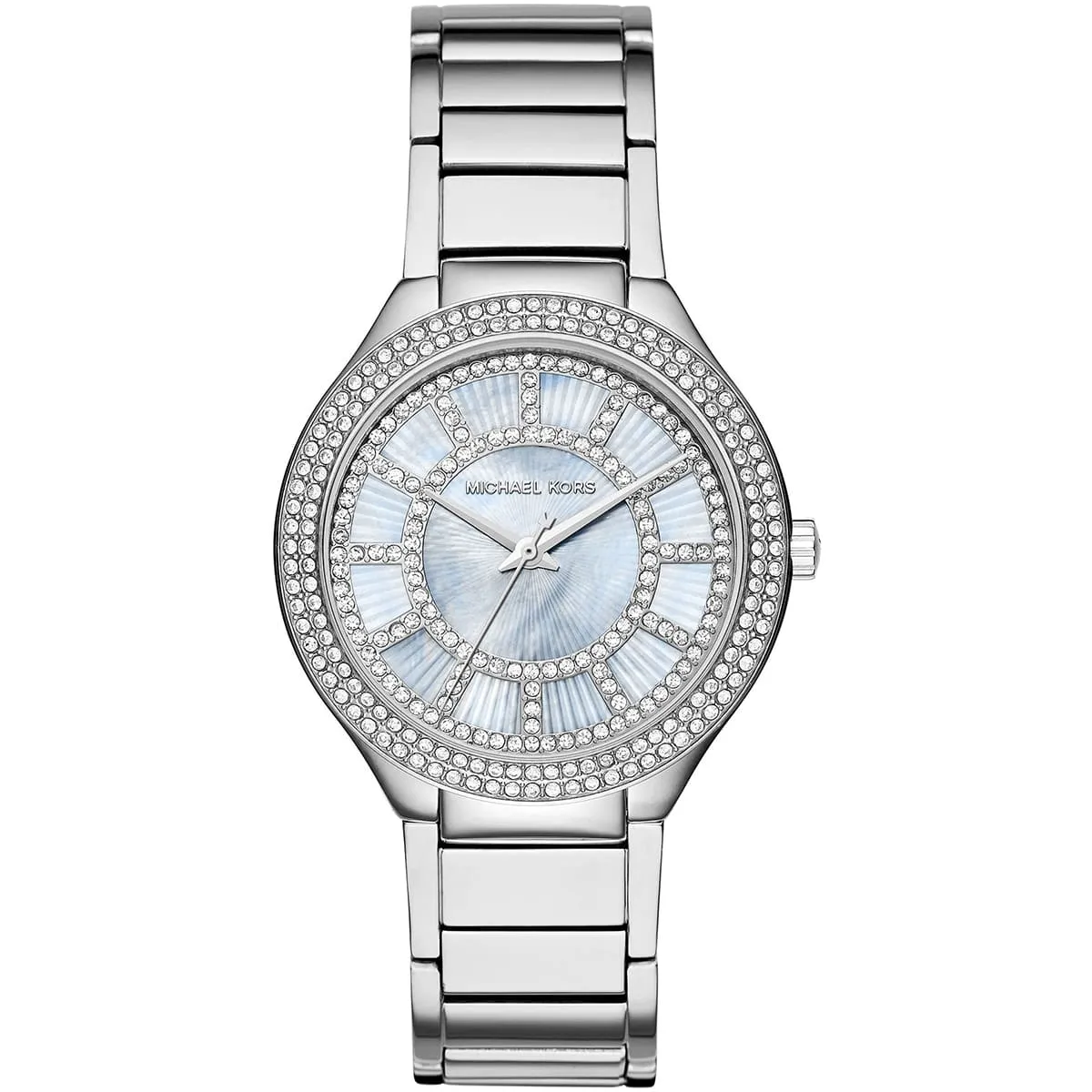 Michael Kors Kerry Pavé Chambray Blue MOP Dial Silver Women's Watch - MK3395