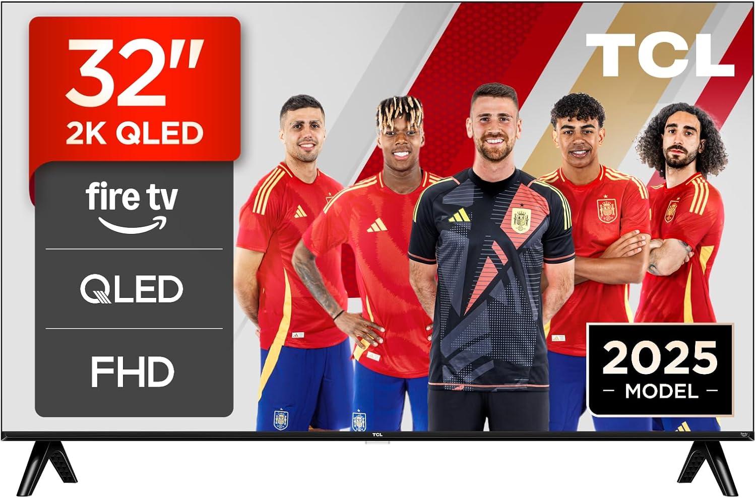 TCL 32SF560 Televisor 32 Pulgadas QLED Full HD, Smart TV con Fire TV, Control por Voz Alexa, HDR10, Dolby Audio, DTS Virtual:X, AirPlay 2, Sin Bisel