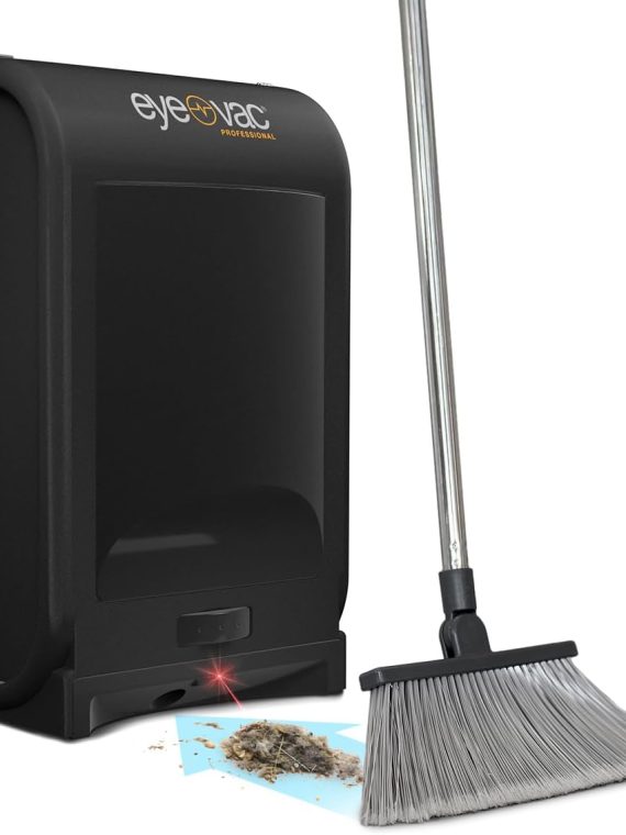 2025 EyeVac Pro – Aspiradora sin contacto con recogedor automático de polvo, inalámbrica, 1400 vatios, negra