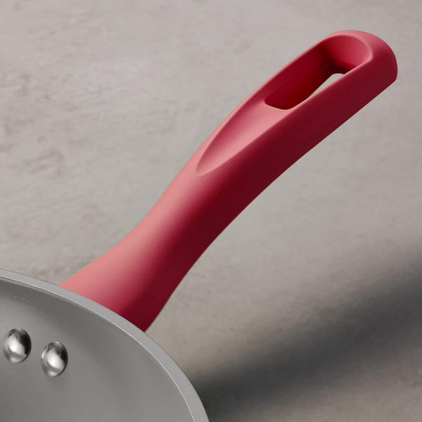 14-Piece Ceramic Cookware Set Red Nonstick, Induction-Ready, Oven Safe, Dishwasher Safe, Includes Fry Pans, Sauté Pan, Sauce Pans, Dutch Oven, and Wooden Utensils, 80110/034DS