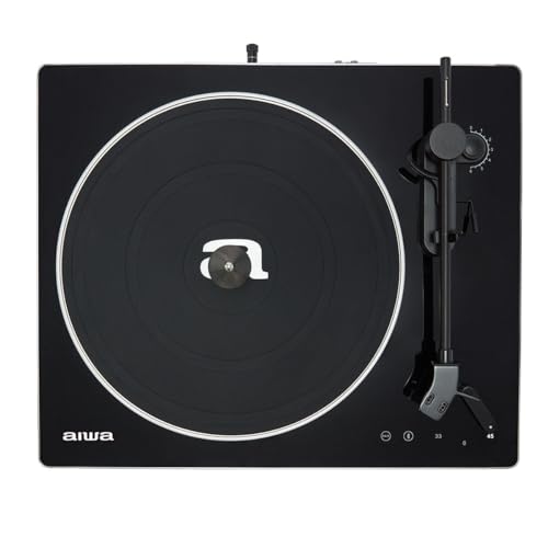 AIWA   APX 680BT Giradischi con Amplificatore e Radio FM, 3 vel. 33/45/78 giri, 2 Speaker Integrati, Bluetooth 5.0 10 m., Player USB/SD, Audio Out RCA, Radio FM, Alimentazione Adapter, Colore Nero : Elettronica