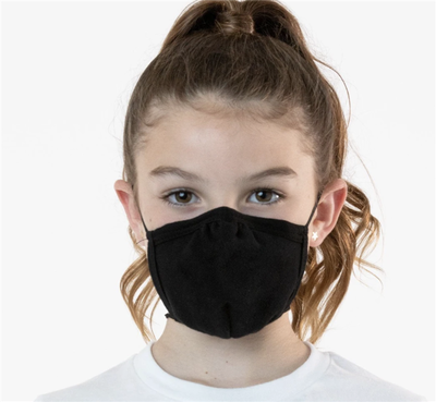 Kids Customized Cotton Face Masks | Black Double Layer Soft Cotton No Minimum70001KC