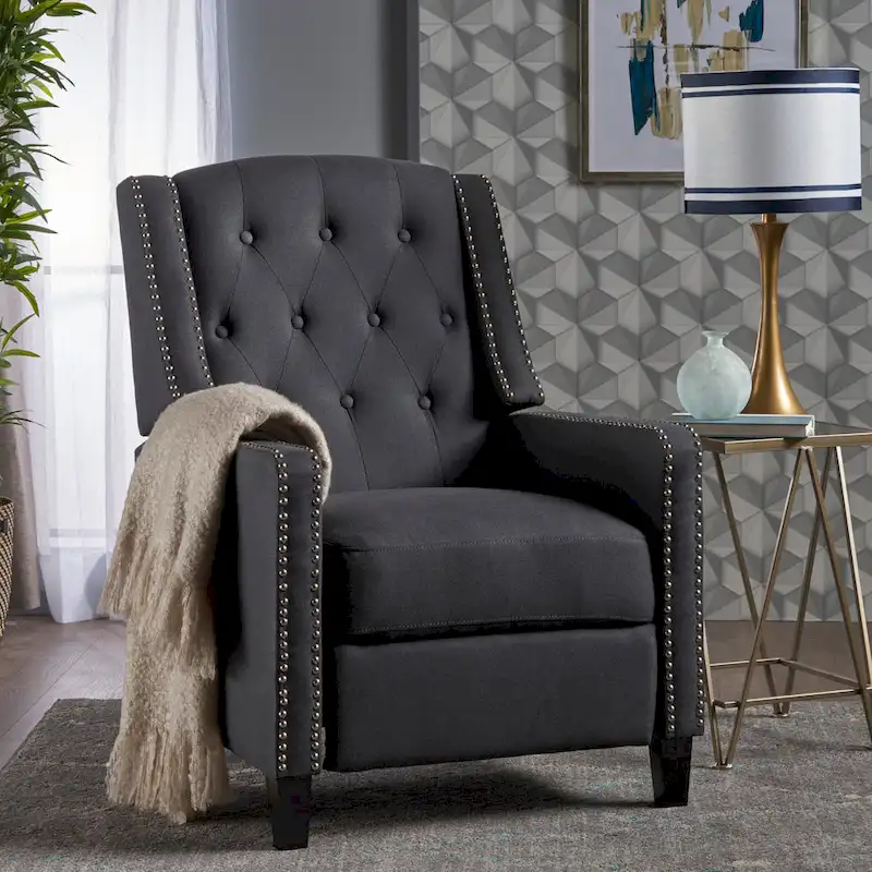 Roomfitters Classic Fabric Push-Back Recliner Chair - Elegant Seating for Living Room and Bedroom