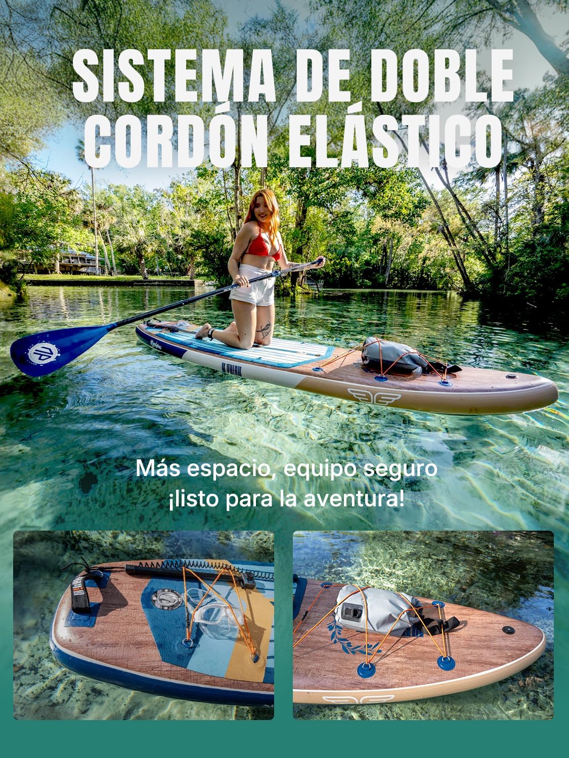 Niphean (Extra Grande) Tabla Paddle Surf Hinchable para 2+1 Personas/Familia, Paddle Surf con (Apto para Principiantes) Aleta Equilibrada, Funda Waterproof, Sup Board para Adultos, Regalo