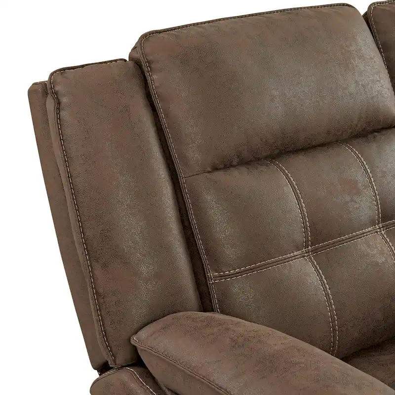 Roundhill Furniture Lesley 2-Piece Living Room Reclining Set, Brown