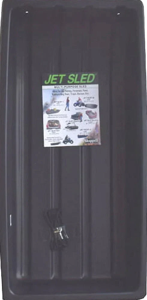 Eagle Claw Shappell Plastic 66 In. Poly Jet Sled, Black, Extra Large, Hunting Game Cart