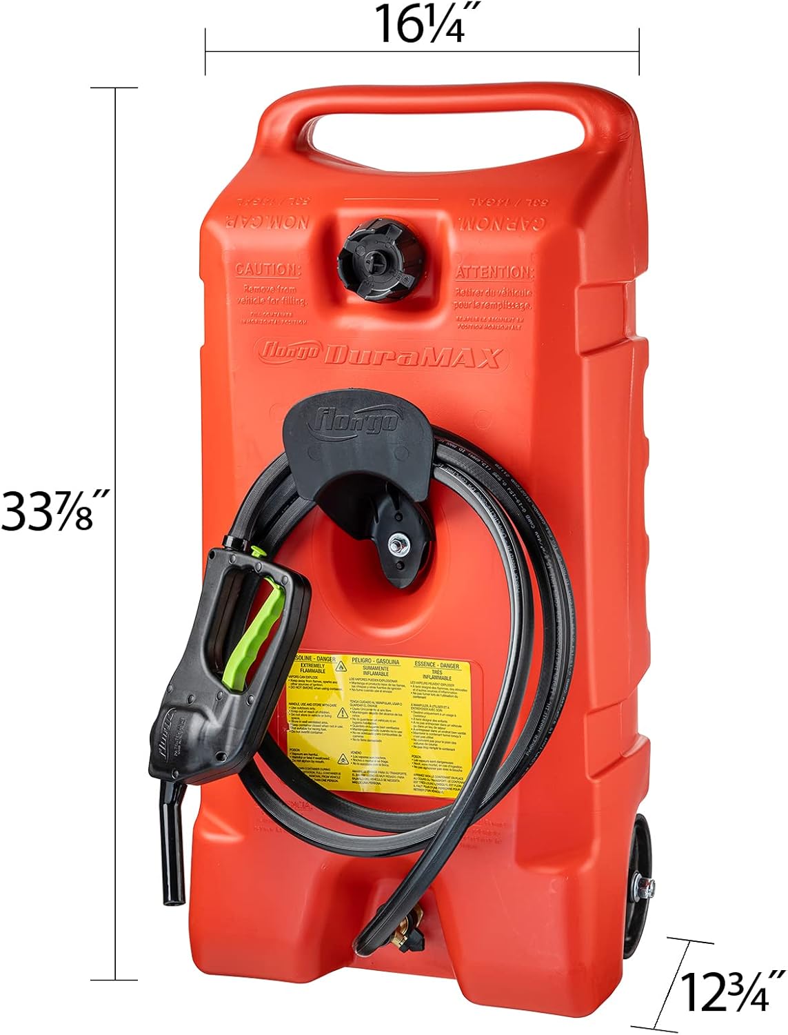 Scepter Duramax 14-Gallon Portable Fuel Tank with Pump & 10ft Hose – Red