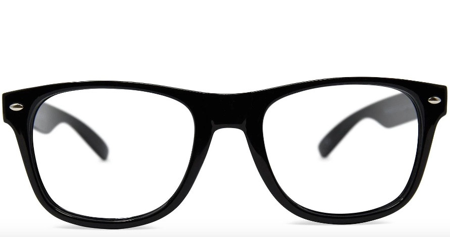 Black Nerd Glasses | Iconic 80's Style | Clear Lens 1081D