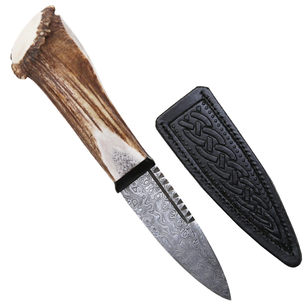 Damascus Steel Horn Sgian Dubh