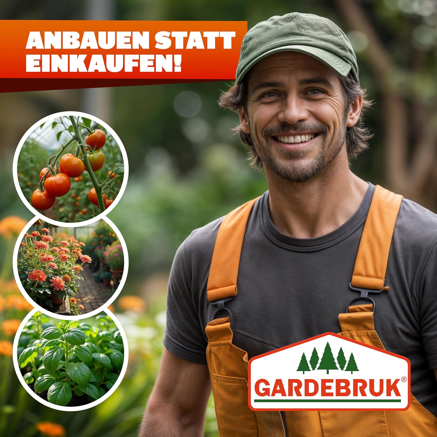 GARDEBRUK® Gewächshaus Aluminium 3,6m² mit Fundament 190x190cm inkl. Dachfenster Tomatenhaus Treibhaus Anzuchthaus Garten Frühbeet Aufzucht 5,8m³