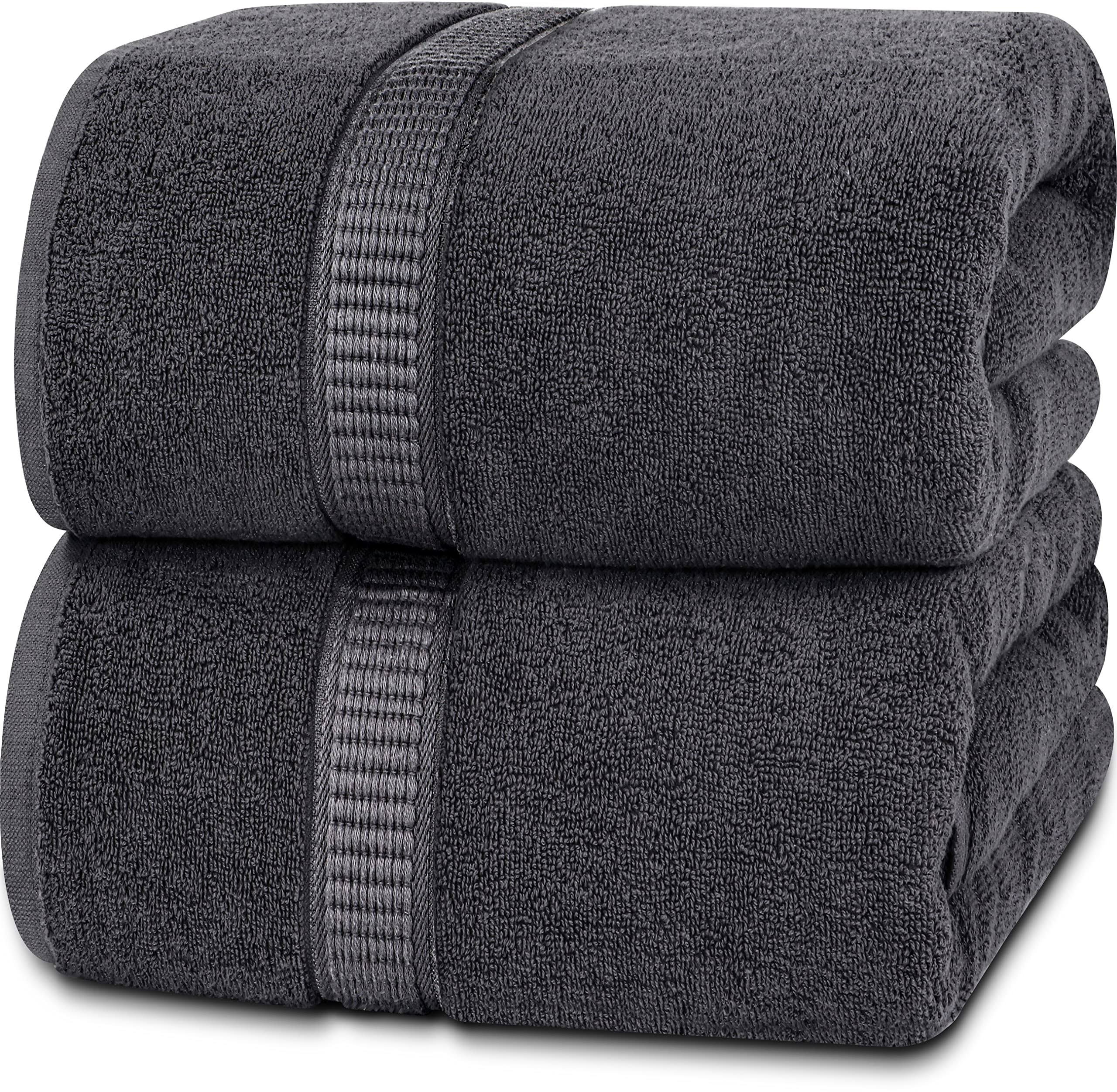 Utopia Towels - Luxurious Jumbo Bath Sheet (35 x 70 Inches, Grey) - 600 GSM 100% Ring Spun Cotton Highly Absorbent and Quick