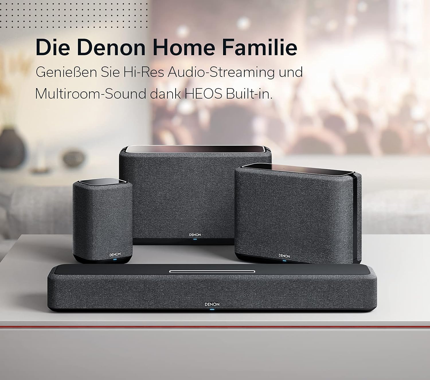 Denon Home 150 Multiroom-Lautsprecher, HiFi Lautsprecher mit HEOS Built-in, Alexa integriert, WLAN, Bluetooth, USB, AirPlay 2, Hi-Res Audio, schwarz