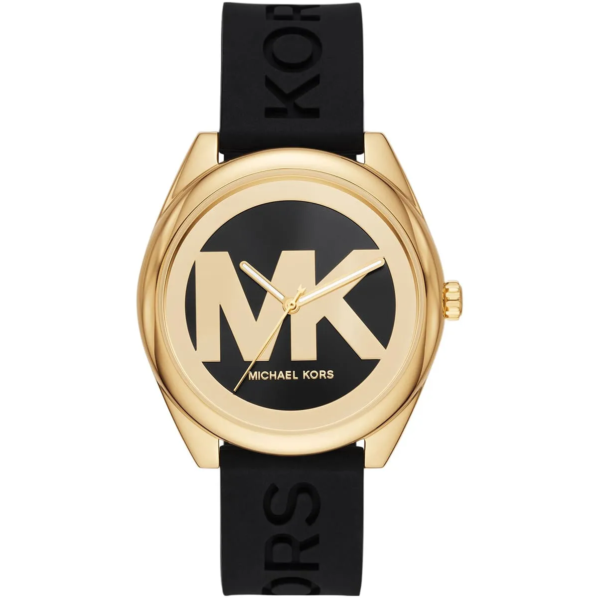 Michael Kors Janelle Black and Gold-Tone Logo Dial Black Silicone Women's watch - MK7313