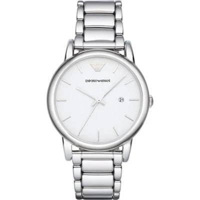Emporio Armani Classic Luigi Quartz Silver Dial Silver Steel Strap  AR1854