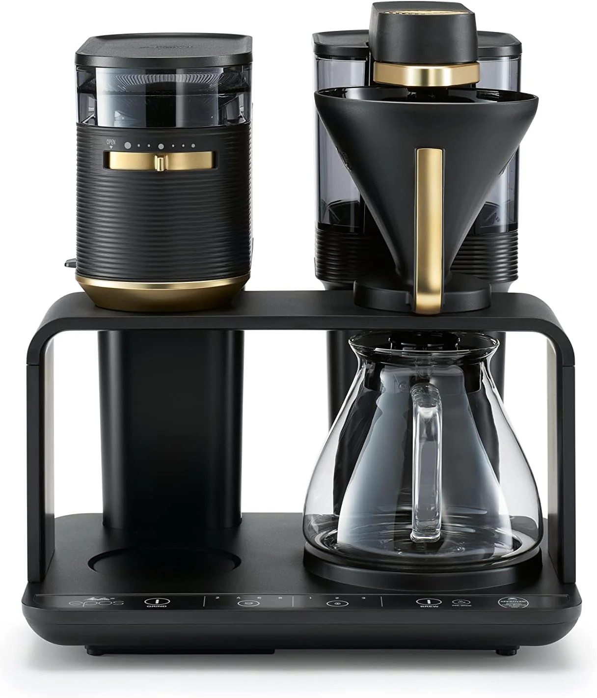 Melitta EPOS koffiezetapparaat met molen, zwart-zilver