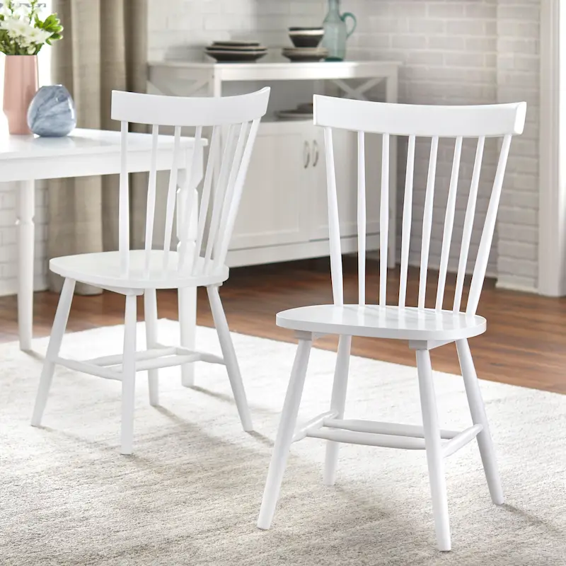 Set of 2 Venice Solid Wood Spindle Dining Chairs by Simple Living