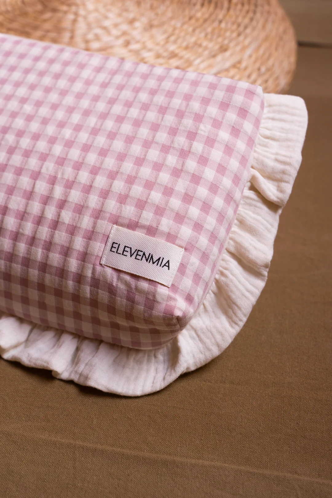 Neceser Volante Vichy Rosa + Gasa Cruda