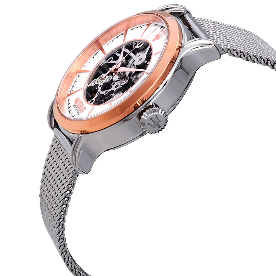 Maserati Epoca Automatic White Open Heart Dial Men's Watch R8823118001