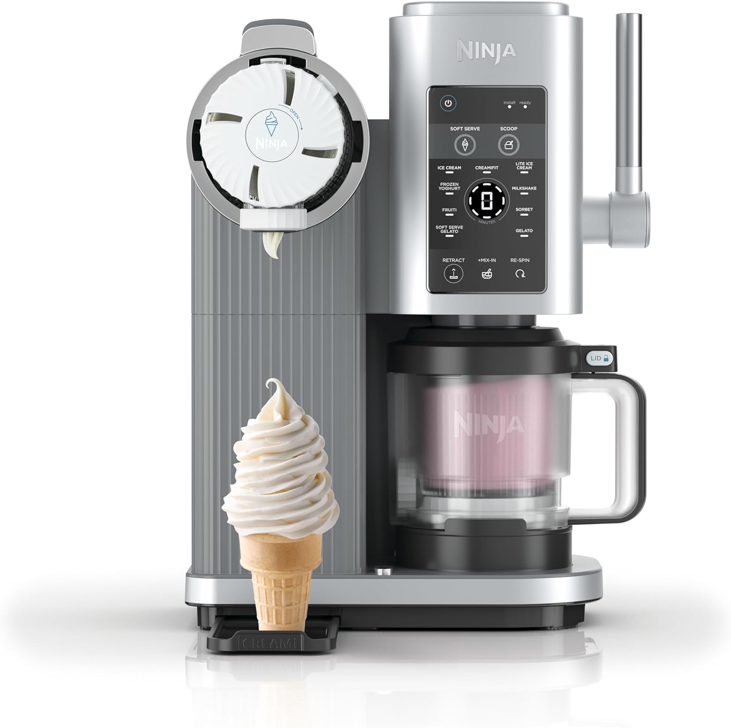 Ninja CREAMi Scoop & Swirl Ice Cream Maker with 2 Containers, 13 Functions, for Ice Cream, Soft Ice Cream, Gelato, Sorbet, Milkshakes and More, with Mix-in Function, Stone Gold NC701EUSTGD