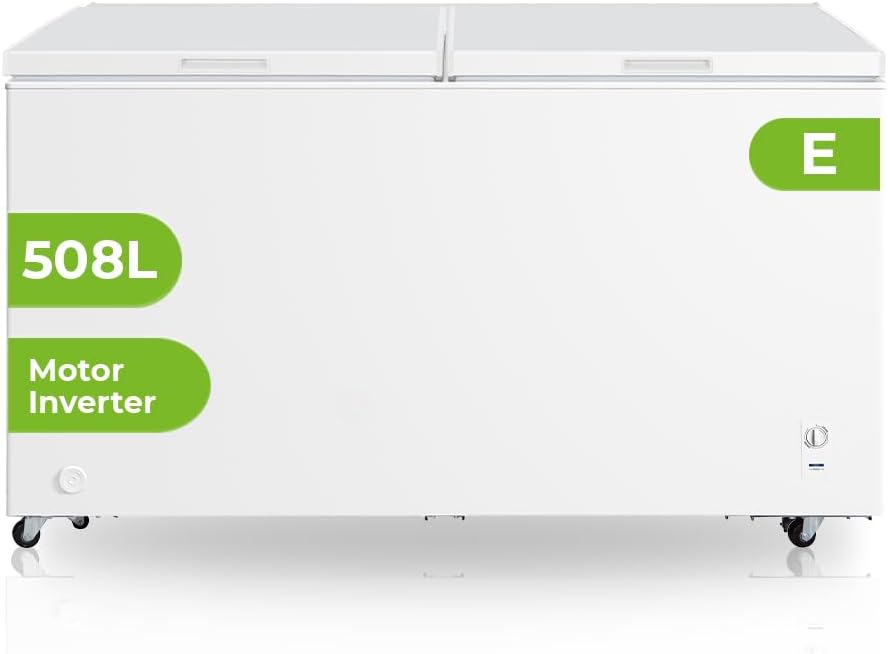 Congelador Horizontal Aspes ACHH5201EDC Blanco 508 Litros Capacidad, Doble Refrigeración, 2 Cestas, Bajo Ruido, Clase Energética E