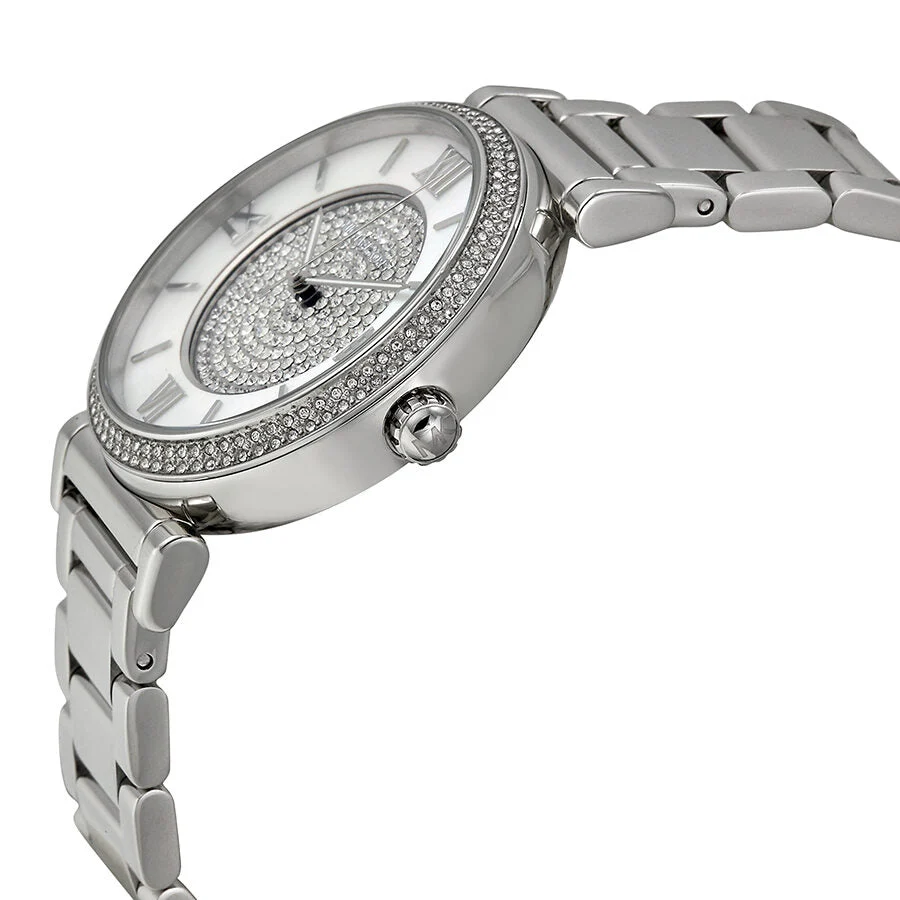 Michael Kors Caitlin Silver Crystal Pave Silver-Tone Women's Watch - MK3355
