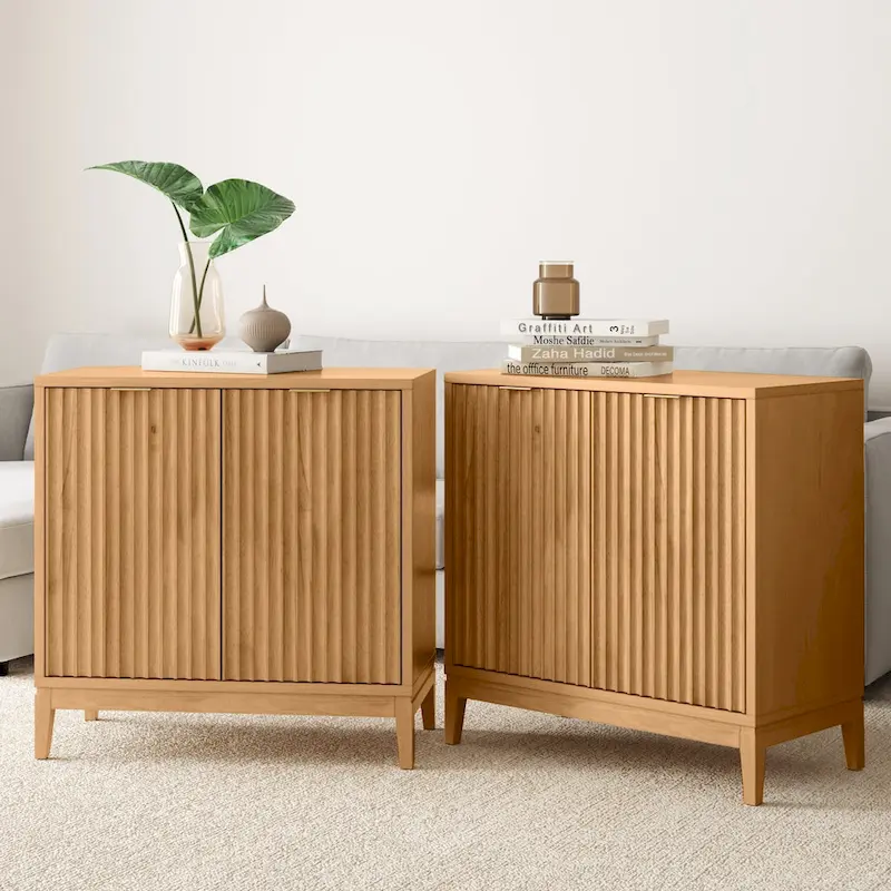 Jasper Contemporary Sideboard - Kitchen Storage Cabinet with Elegant Fluted Doors
