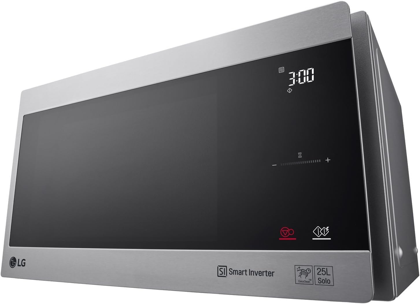 LG MS2595CIS Mikrowelle mit Smart Inverter Technologie, 25 Liter Kapazität, 1000 W, Automatikprogramme, einstellbare Leistungsstufen und EasyClean-Funktion, Silber