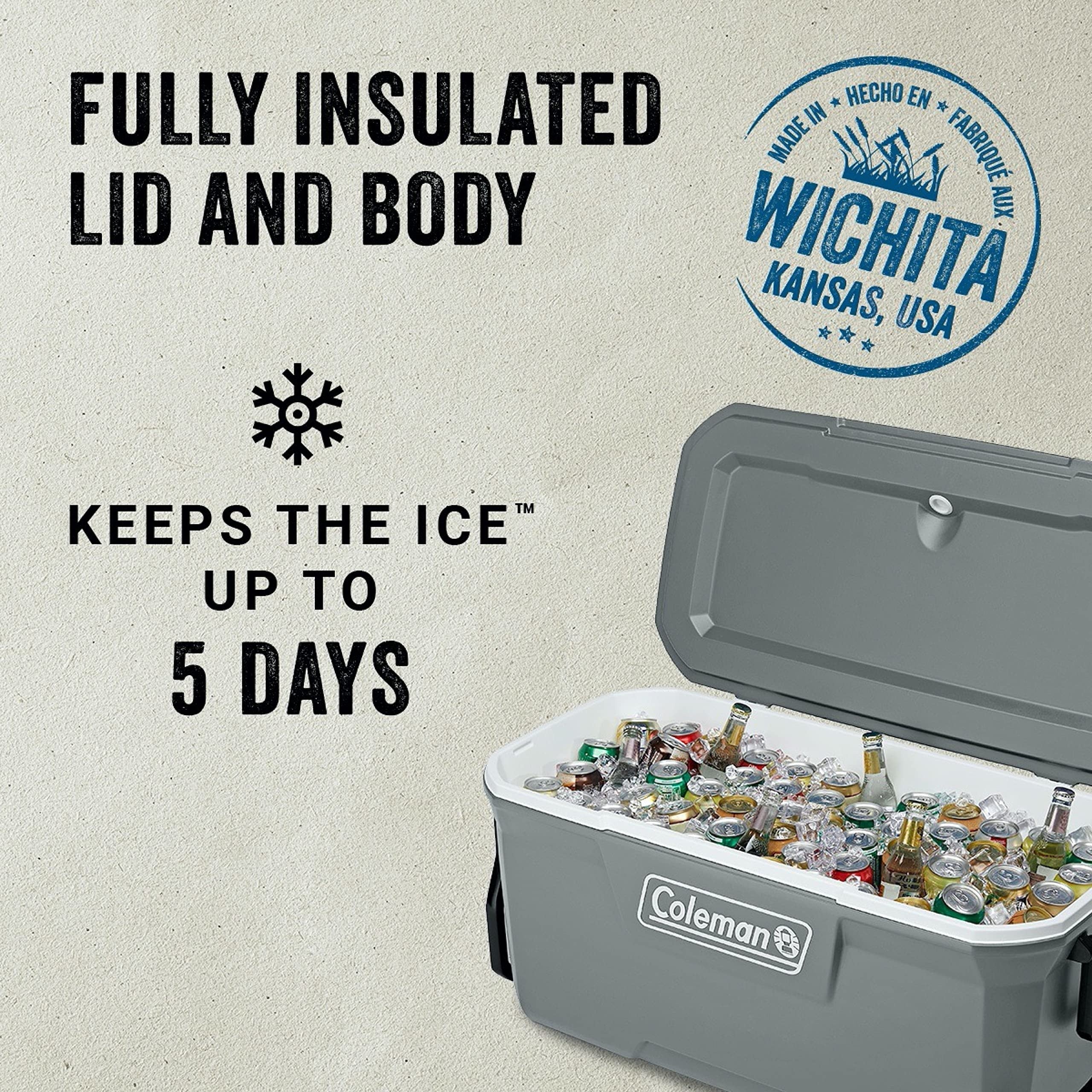 Coleman 316 Cooler 100QT WHL 5863 RCK/W/RCK SIOC