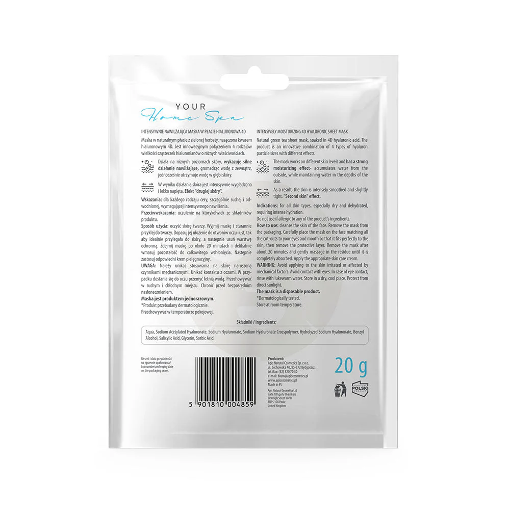 Apis Intensely Moisturising 4D Hyaluronic Sheet Mask | 20?g