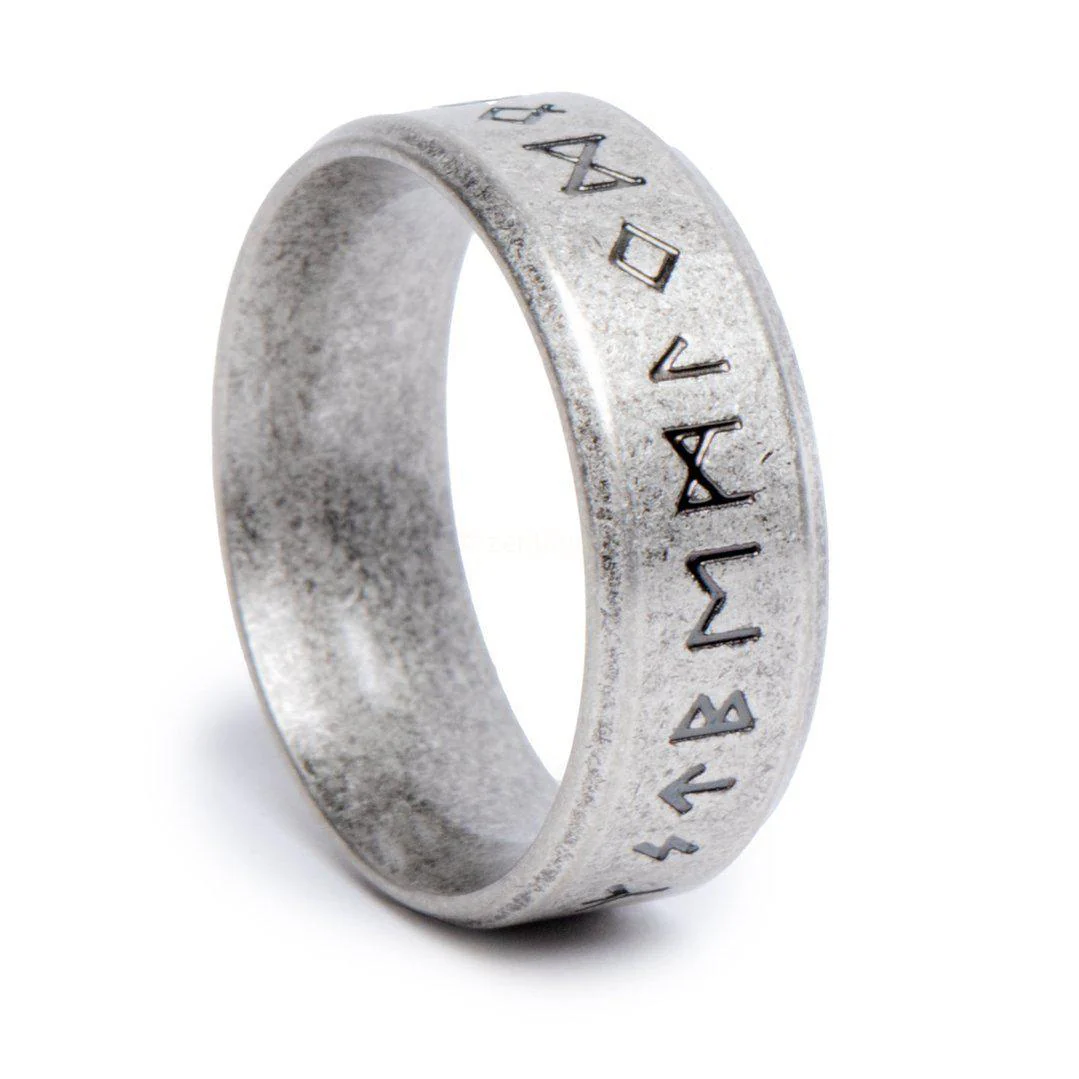 Noorse Runen Ring - Viking Runenschrift - Nordic Runes - RVS