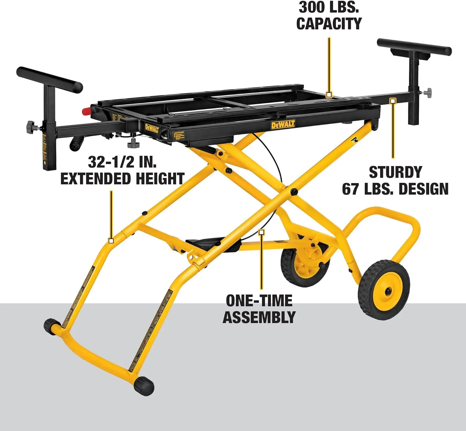 DEWALT Miter Saw Stand With Wheels (DWX726), Yellow