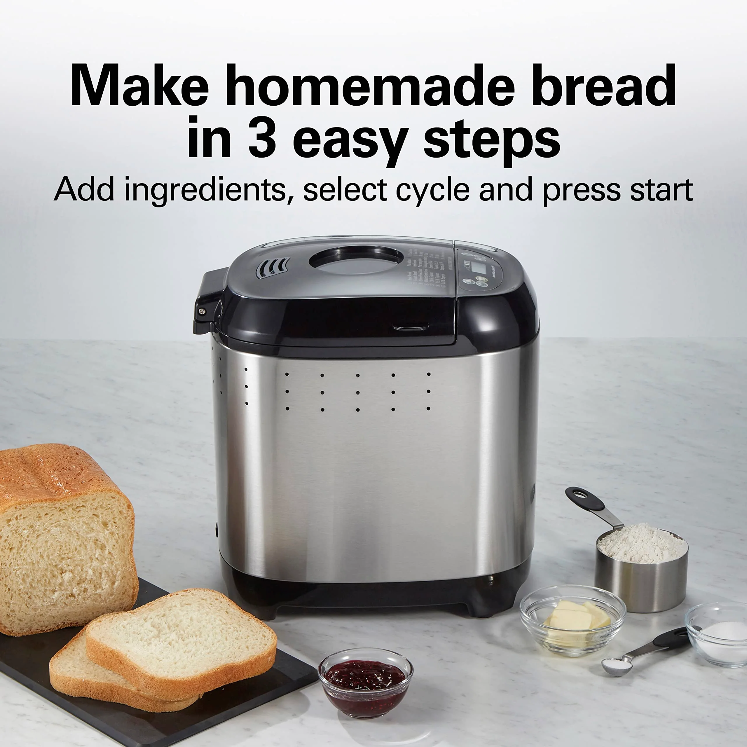2025 Hamilton Beach Máquina de Pan sin Gluten de Acero Inoxidable 29985