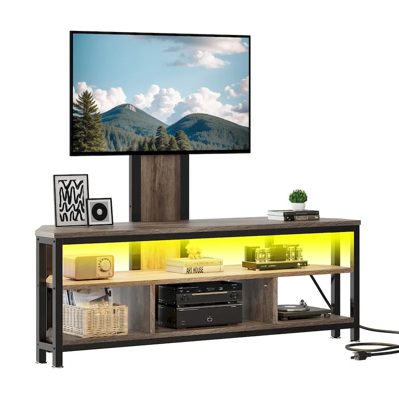Moasis LED TV Stand with Mount, Power Outlet, and USB Port for TVs up to 70 inches