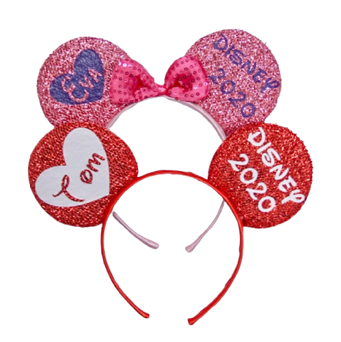 Valentines Day Disney Ears Headband Personalized