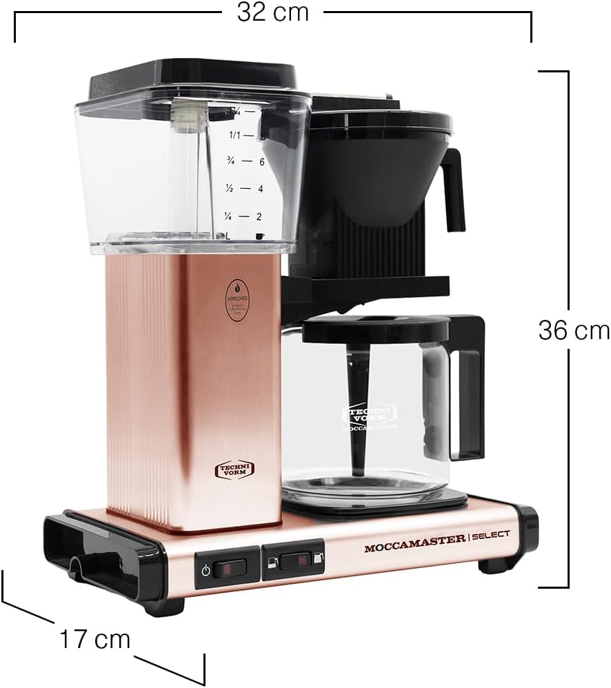 Moccamaster KBG Select, Kaffeemaschine, Retro Kaffeemaschine, Filterkaffee, Off-White, 1.25L
