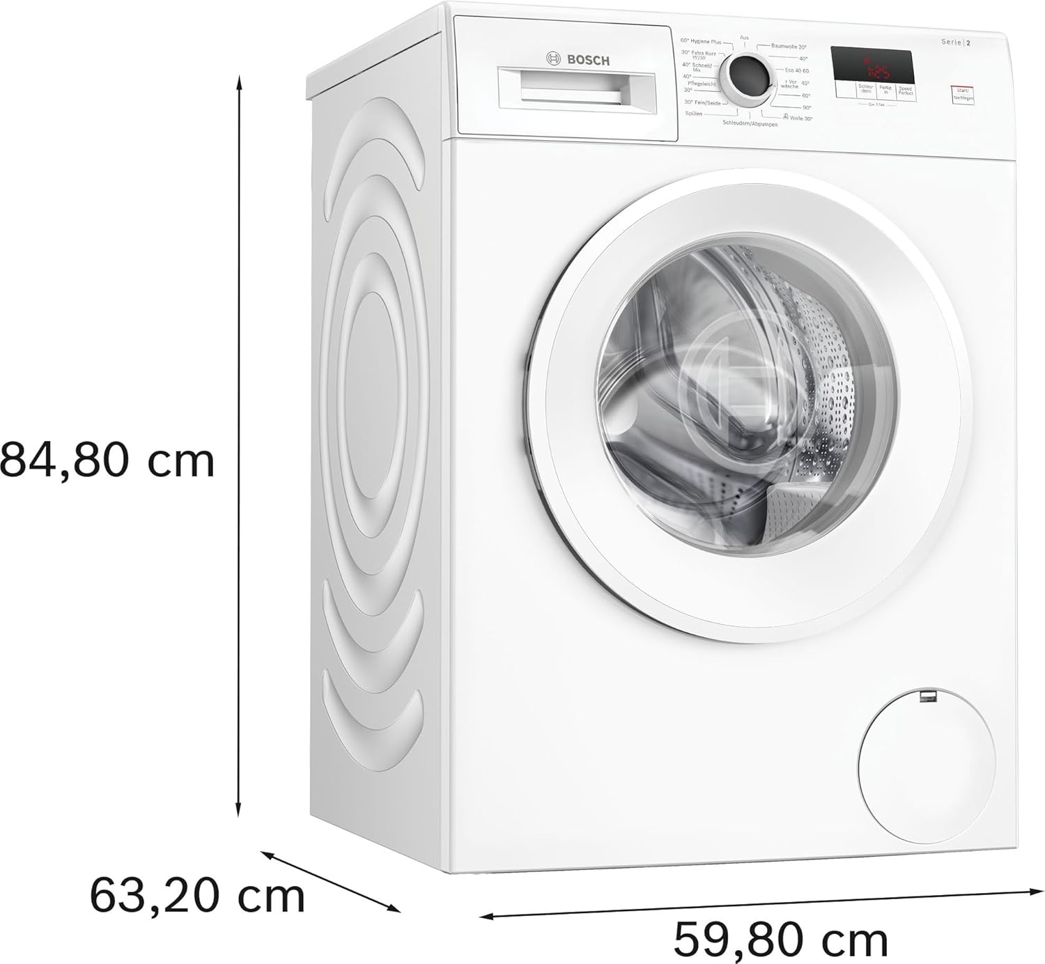 Bosch WGE02420, Serie 2, Frontlader Waschmaschine, 7 kg, 1400 UpM, SpeedPerfect, Maximale Energie- und Wasserersparnis, Nachlegefunktion, besonders hygienisch, AquaStop