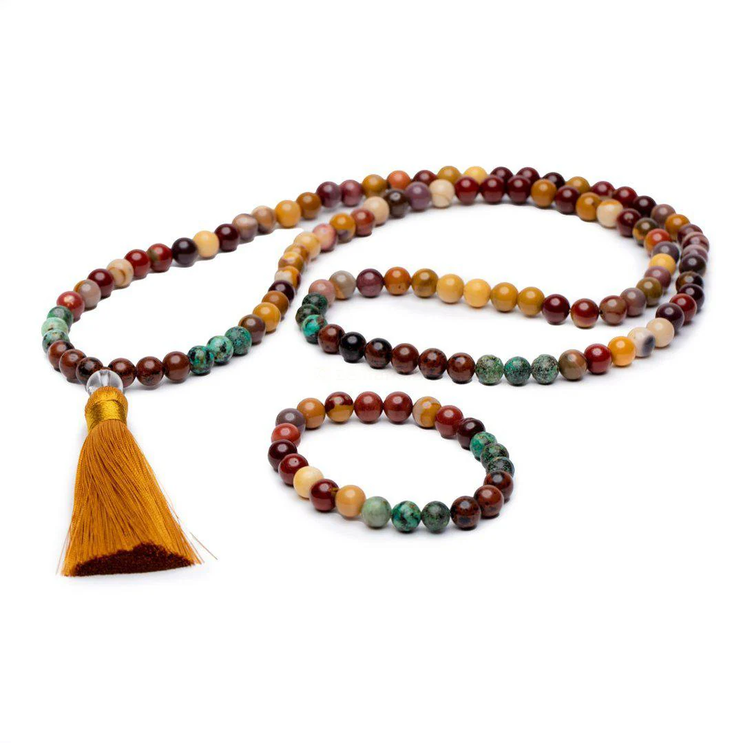 Set van 2 - Mala Ketting + Armband - Handgemaakt - Mookaiet & Turkoois - Balans