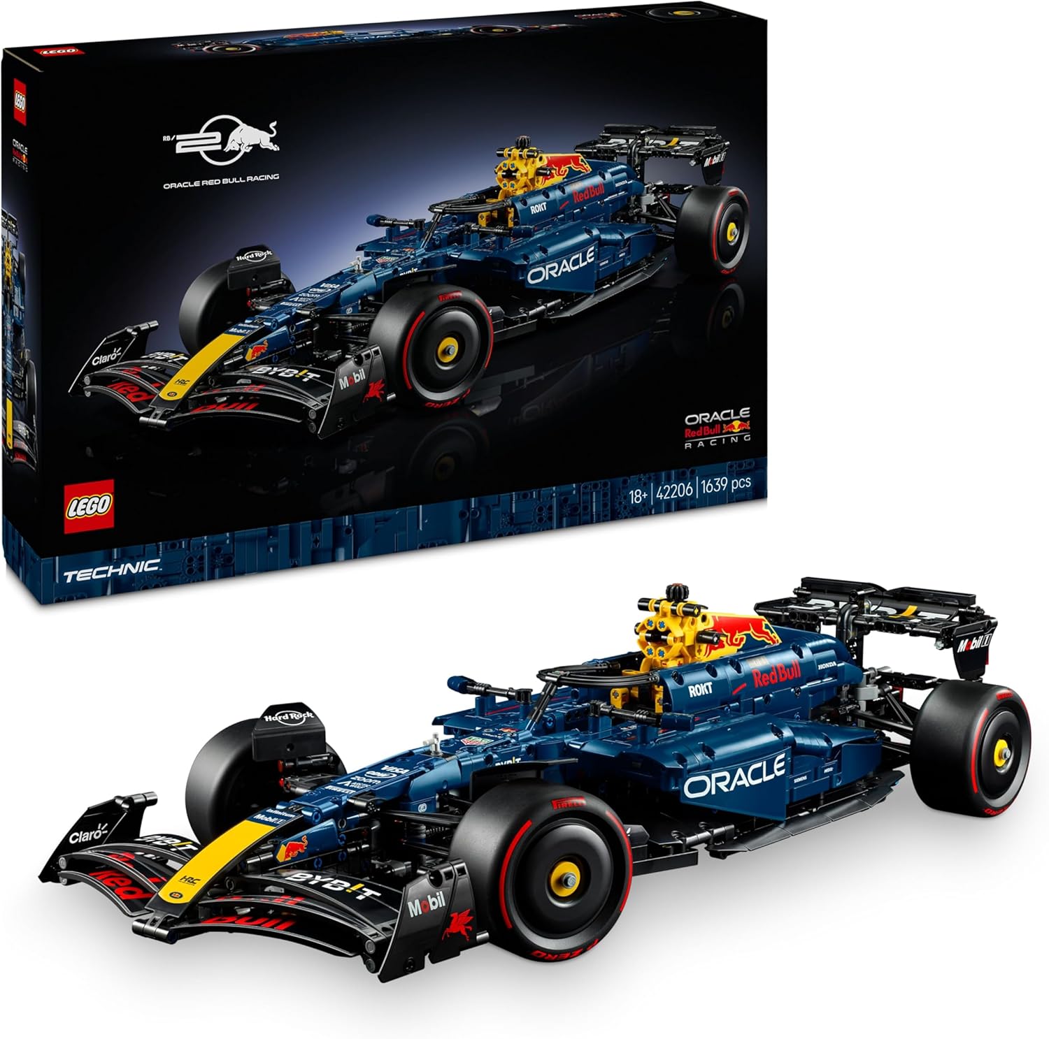 LEGO Technic Oracle Red Bull Racing RB20 F1 Vuxenbyggsats - Bygg ditt eget racerfordon - Byggset och present till Formel 1-fans 42206