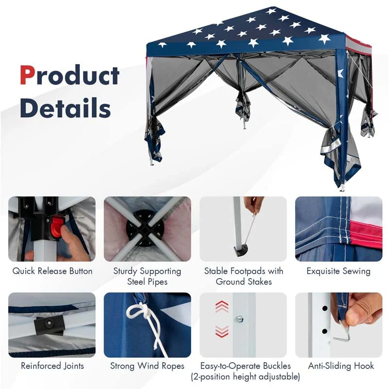 Eletriclife Outdoor 10 x 10 Feet Pop-up Canopy Tent Gazebo Canopy