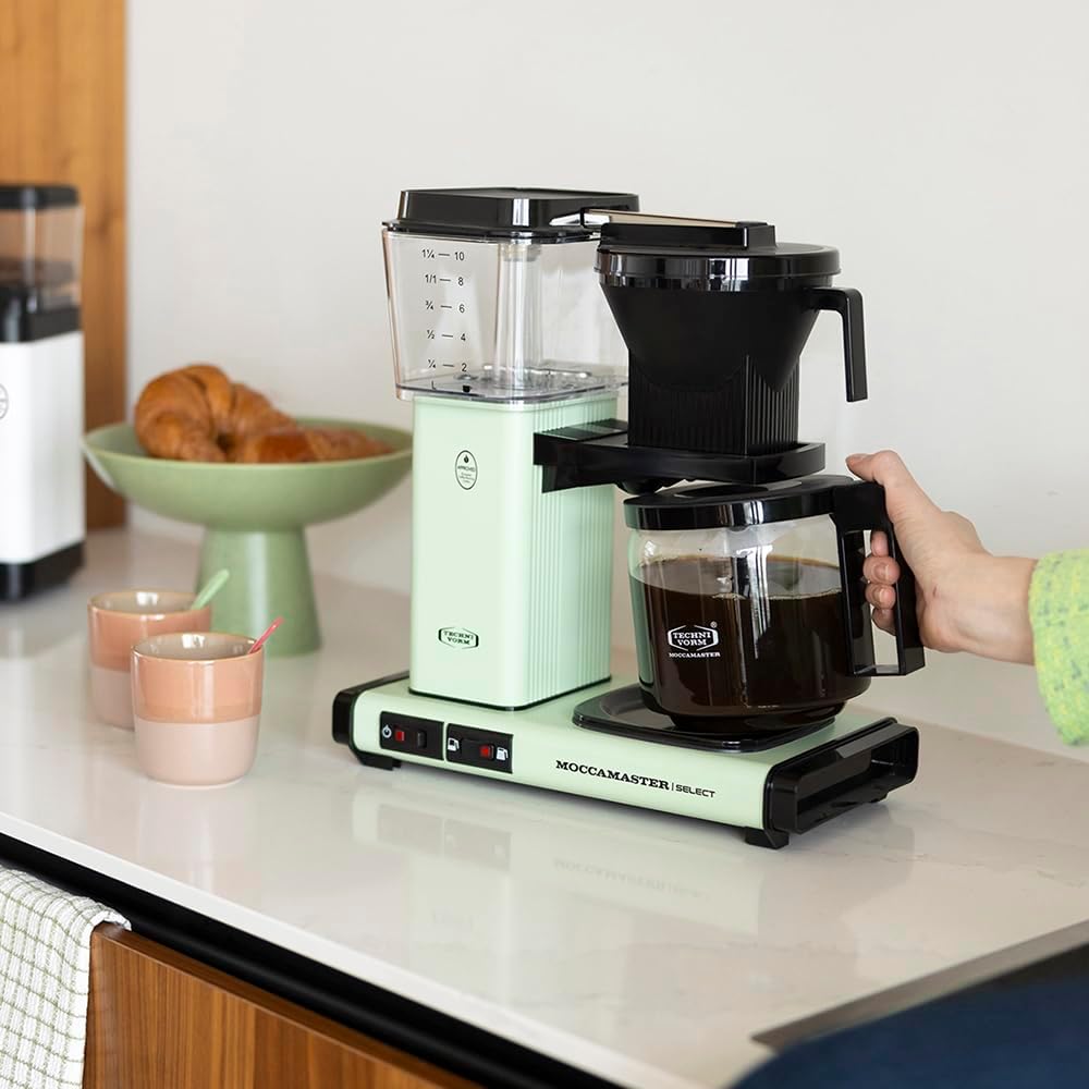 Moccamaster KBG Select, Kaffeemaschine, Retro Kaffeemaschine, Filterkaffee, Off-White, 1.25L