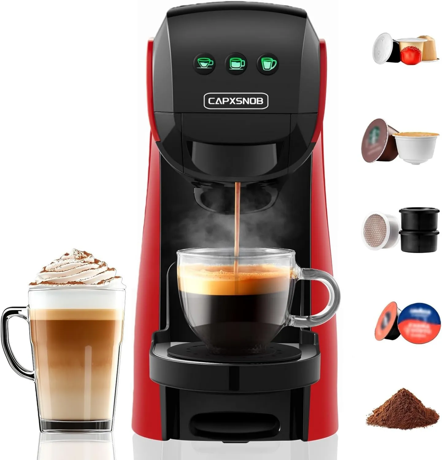 Nespresso cafetera, 20bar, 0,8L, Warriors1 Cápsula 5en1 para Dolce Gusto, Lavazza A Modo Mio, Espresso Point y Café Molido 2026