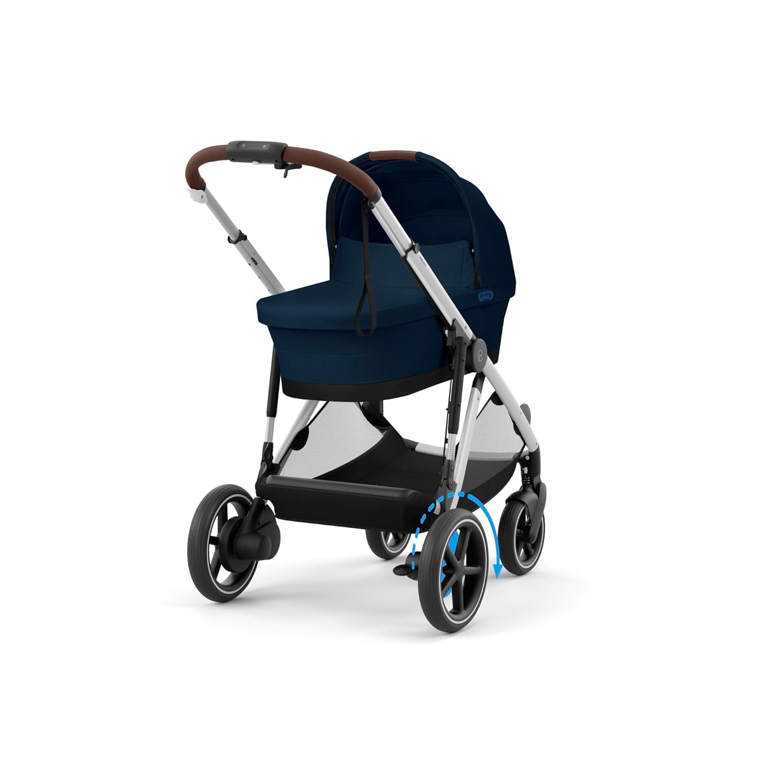 CYBEX Gold Kinderwagen e-GAZELLE S, Ab Geburt bis ca. 4 Jahre, Max. 22 kg (Single-Modus) / 2x 22 kg (Duo-Modus), All-in-1-System mit E-Antrieb und 20+ Konfigurationen, Moon Black
