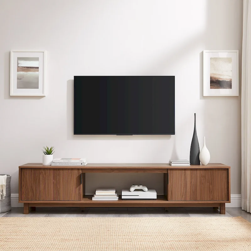 Middlebrook Designs Contemporary 70-Inch TV Stand with Fluted Doors