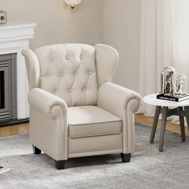 Contemporary Tufted Push-Back Recliner Armchair