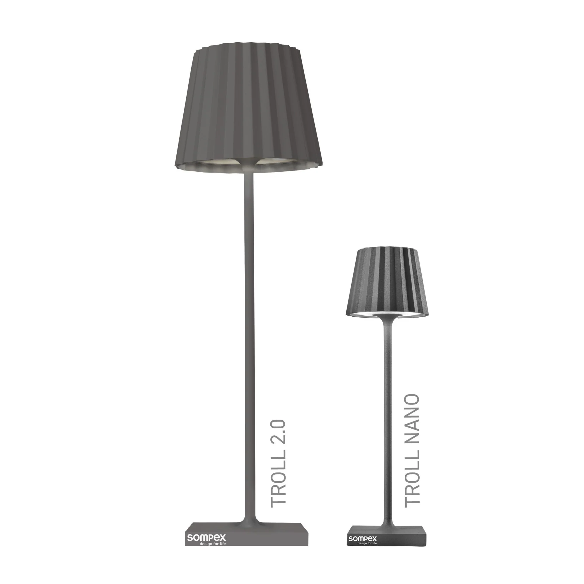 Sompex Tischlampe Troll nano anthrazit, 21cm