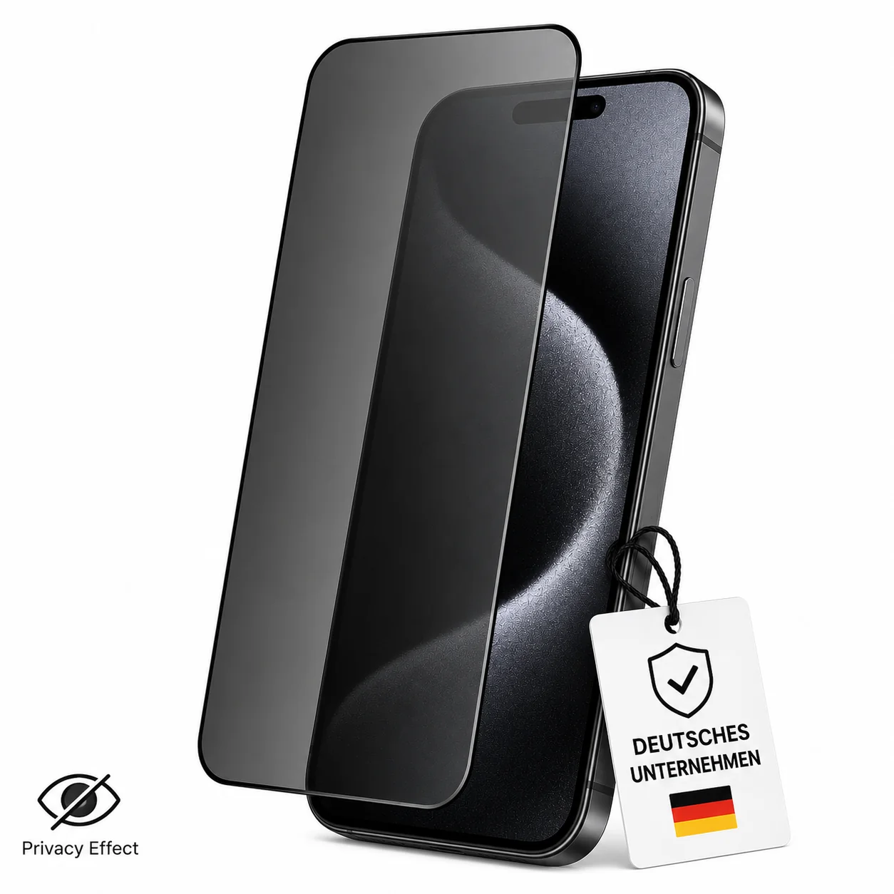 Privacy Displayschutzglas für iPhone | 9H Schutzglas mit Sichtschutz | Anti Spy