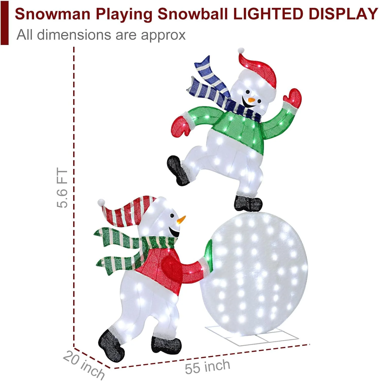 BAYN 6.3 FT Christmas Outdoor Nativity Scene, 201 Warm White LEDs Twinkle Effect Nativity Sets for Christmas Indoor & Outdoor Decorations