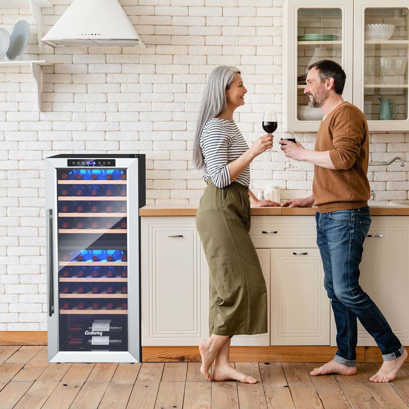 Eletriclife 43 Bottle Wine Cooler Refrigerator with 8 Shelves