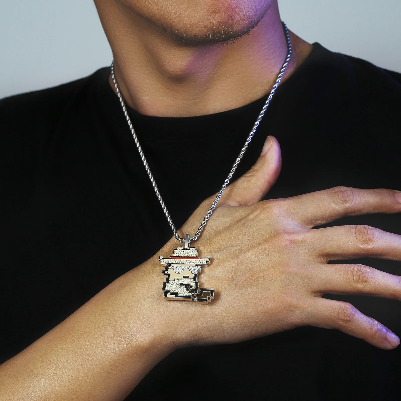 Big Daddy Iced Out Cryptopunk NFT Pendant #4 - Limited edition